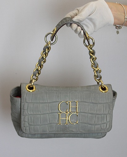 Bolso Al Hombro Efecto Cocodrilo, vista frontal